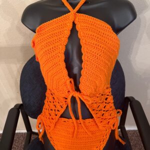 Bikini Top /Bottom with side straps Crochet Handmade
