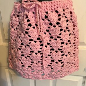 Heart Mesh Mini Skirt Crochet Handmade