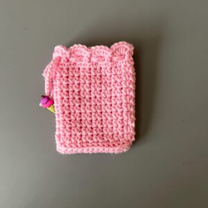 Drawstring Handmade Mini Satchel Pouch Crocheted
