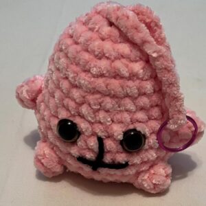 Fluffy Bunny Crochet Keychain Handmade